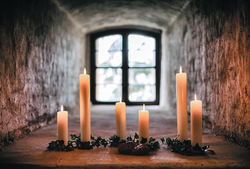 Candles in a window