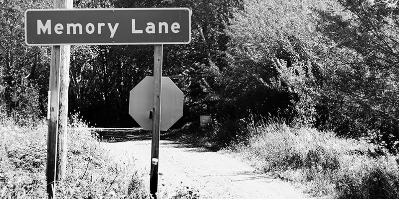 Empty street with Memory Lane sign