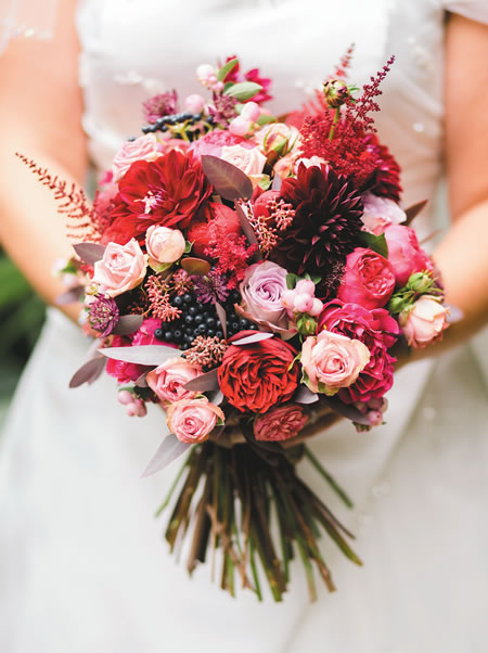 bride carrying a bouquet