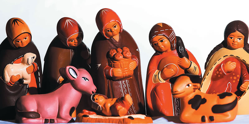 Hand carved manger figures