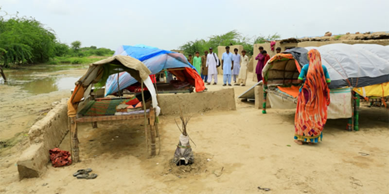 Christian families living in tents after flooting