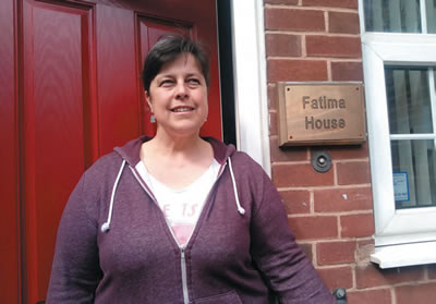 Natalie in front of Fatima House