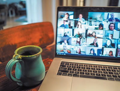 A virtual gathering on a computer screen