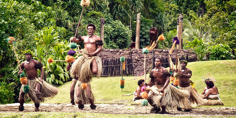 Fiji dancers perform Meke Dance