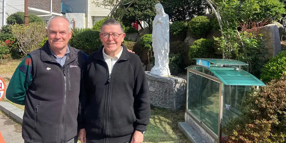 Frs. John Boles and Michael O'Grady at the "18th May Cemetary"