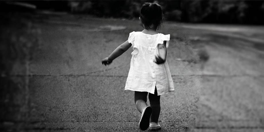 little girl walking