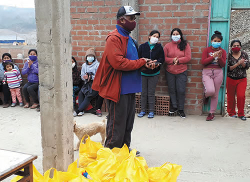 Columban Fr. Iowane Gukibau with donations