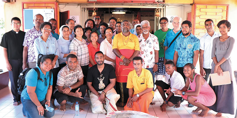 Pilgrims at Sangam temple