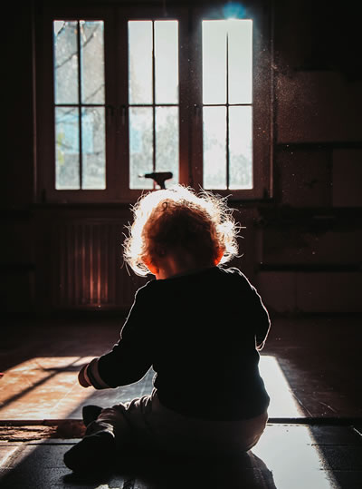 A child playing on the floor