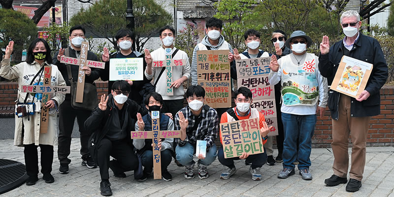 Fr. Donal O’Keeffe, far right, with Korean youth