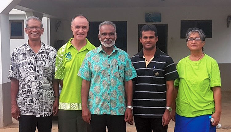 r. Patrick Colgan (second from left) on the final day of the term.