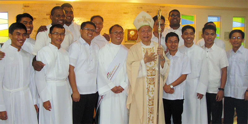 Columban seminarians with the bishop