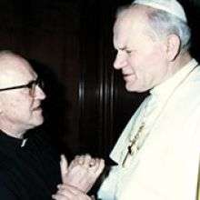 Fr. Aeden McGrath with Saint Pope John Paul II