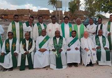 Priests attending the retreat in Tarawa