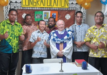 Fr. John with Columban seminarians