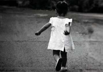 little girl walking