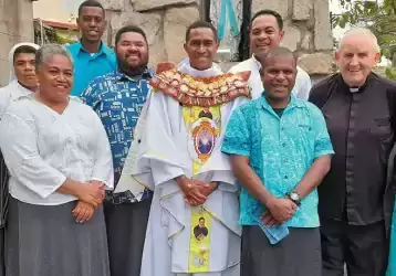 Columban Fr. Donal McIlraith with newly Ordained Fr. Vincent Tawake