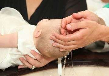 Child being baptized